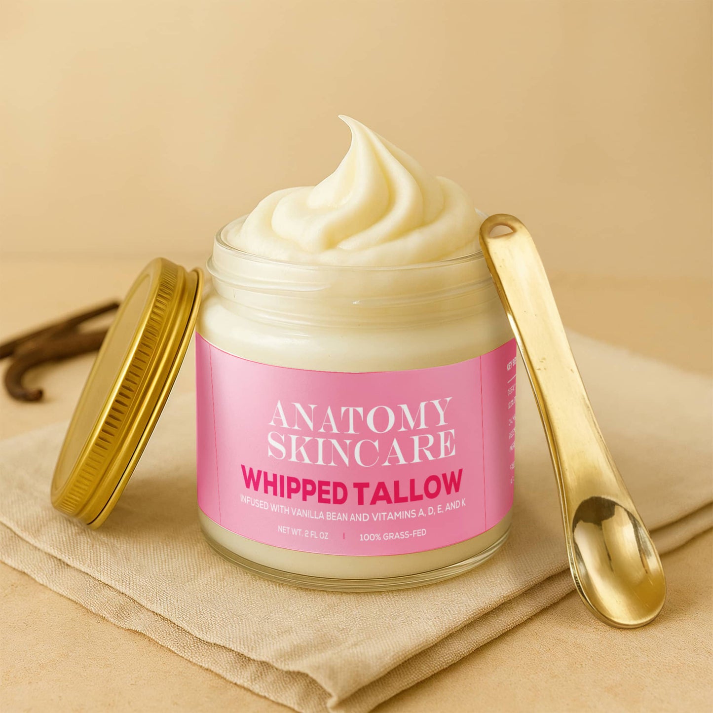 Whipped Grass-Fed Tallow Balm with Vanilla Bean